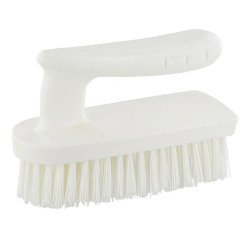 Borstel met handvat halfharde vezels breedte 14,5 cm wit