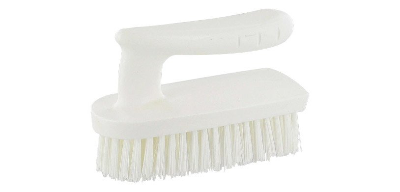 Bürste mit Griff halb harte Fasern Breite von 14,5 cm weiß