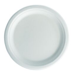 Assiette en carton Ø 23 cm,  blanche - Lot de 50