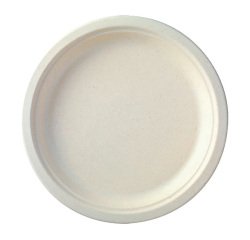 Assiette en carton Ø 23 cm,  blanche - Lot de 50
