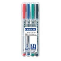 Filzstift Staedtler Lumocolor 315 M, mittlere Schreibstärke, abwischbar - Packung mit 4 klassischen Farben