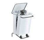 Support de sacs poubelles mobile 70 litres à pédales blanc