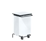 Support de sacs poubelles mobile 110 Litres à pédale blanc