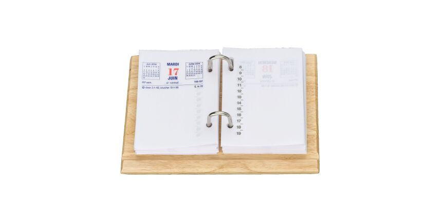 Support bloc éphéméride bois