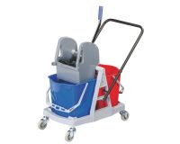 Carrito limpieza 2 cubos 18L.