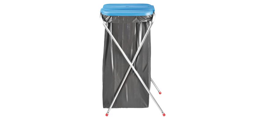 Support de sacs poubelles pliable 110 litres bleu