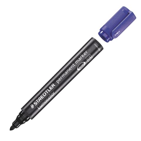 Rotulador permanente Lumocolor estándar. Trazo 2 mm. Azul