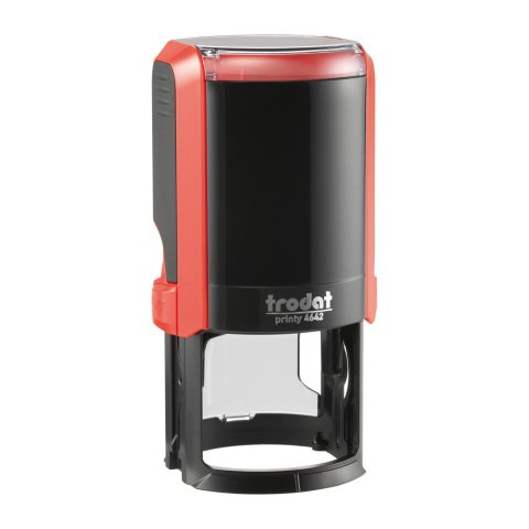 Trodat Printy 4642 Redondos sello con texto personalizado 8 líneas Ø 42 mm monocromo Carcasa Roja