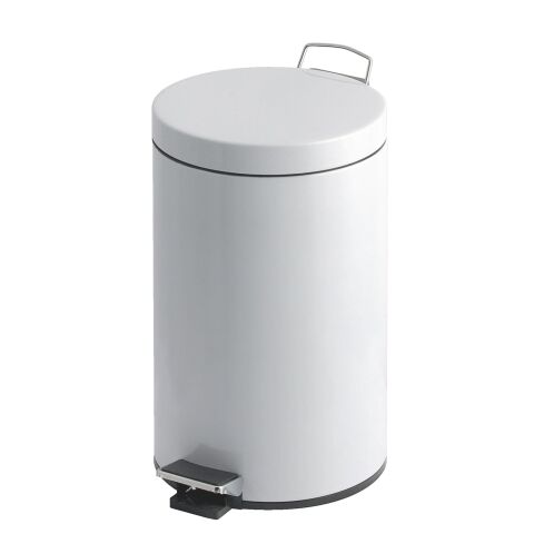Papelera de pedal metálica blanca - 20 litros