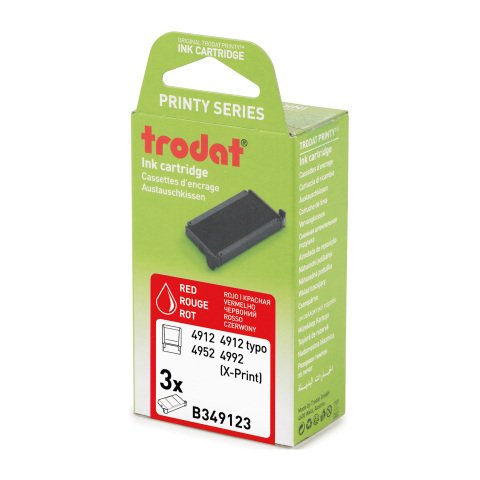 Almohadilla Trodat Printy 4912 Pack de 3 rojo