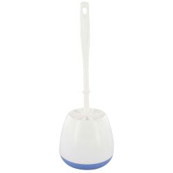 Combiné brosse WC plastique blanc-bleu