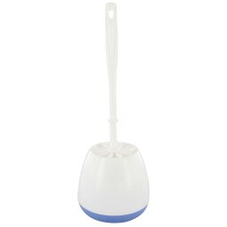 Combiné brosse WC plastique blanc-bleu