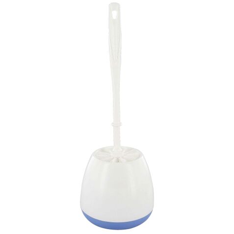 Combiné brosse WC plastique blanc-bleu