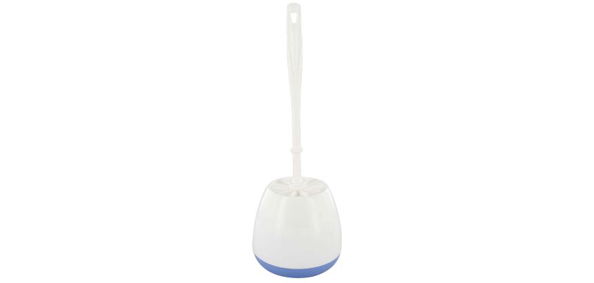 Combiné brosse WC plactique blanc-bleu