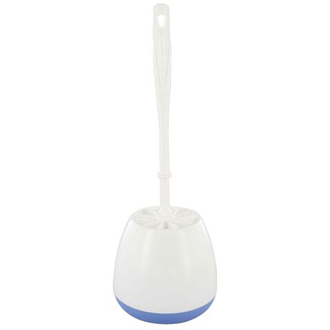 Combiné brosse WC plastique blanc-bleu