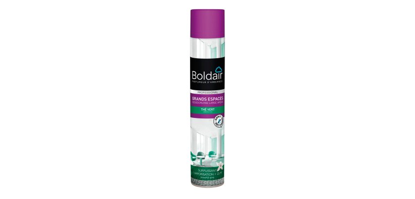 Désodorisant aérosol Boldair buse surpuissante thé vert - 750 ml