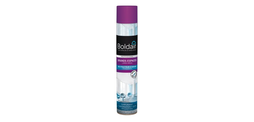 Désodorisant aérosol Boldair buse surpuissante destructeur d'odeurs - 750 ml