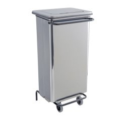 Holder for garbage bags 110 l with pedal colour inox