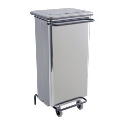 Support de sacs poubelles mobile 110 Litres à pédale inox