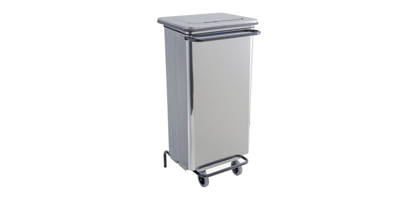 Holder for garbage bags 110 l with pedal colour inox