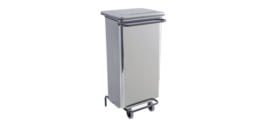 Support de sacs poubelles mobile 110 Litres à pédale inox