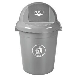 Trash can Push 80 liters - grey