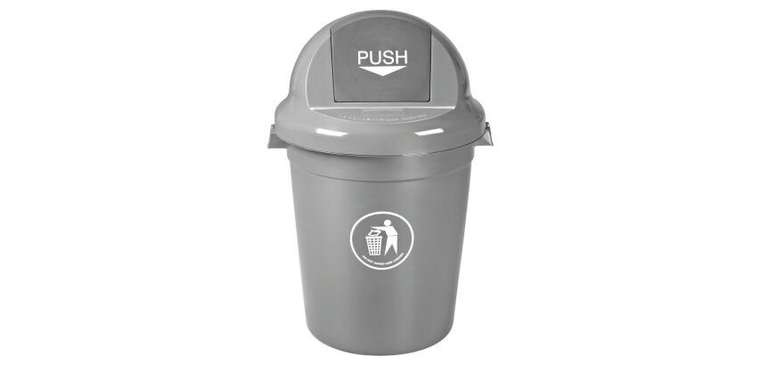 Vuilnisbak Push 80 liter - grijs