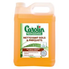 Bottle of 5 L Carolin cleaning product with bee wax