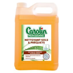 Bottle of 5 L Carolin cleaning product with bee wax