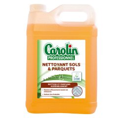 Bottle of 5 L Carolin cleaning product with bee wax