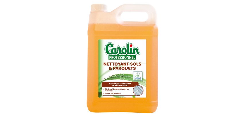 Nettoyant écologique parquet cire d'abeille Carolin professionnel - Bidon de 5 L