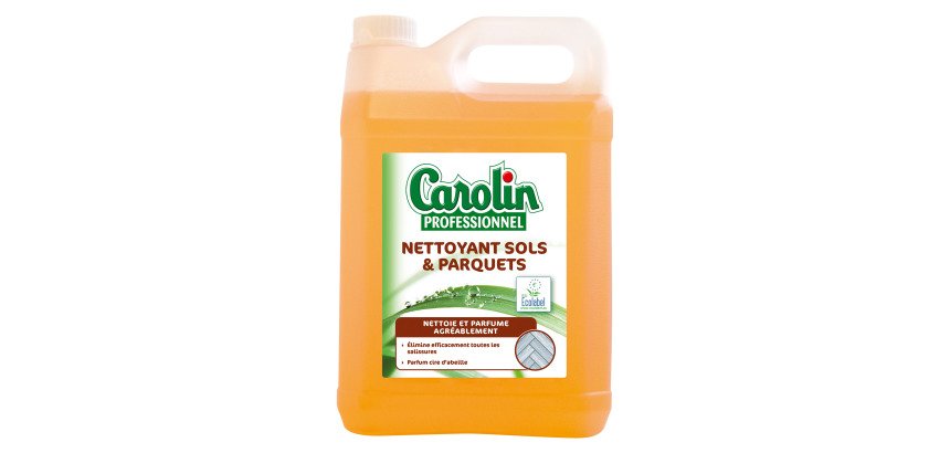 Nettoyant écologique parquet Carolin cire d'abeille - Bidon de 5 litres
