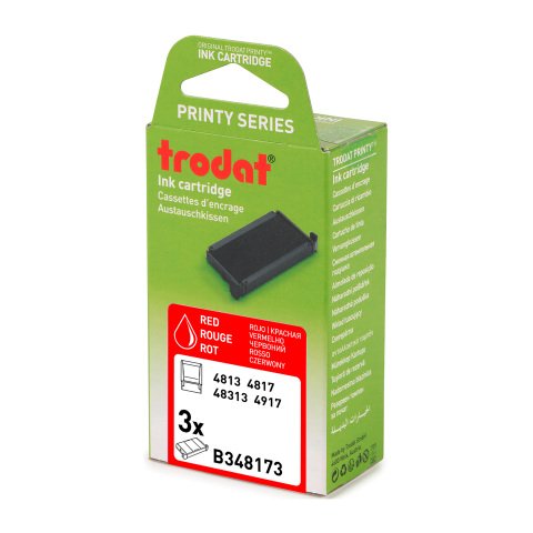Almohadilla Printy 6/4817 Trodat - Lote de 3 rojo