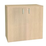 Low cupboard wood H 73 x W 80 cm swinging doors Arko