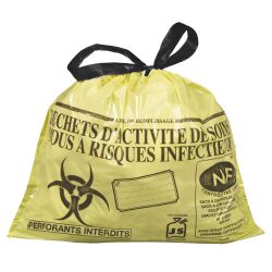 Box of 500 garbage bags 15 l NF with closure ribbon for clinical waste