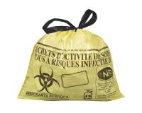 Sac poubelle 15 litres NF Hostosacs déchets hospitaliers liens coulissants - carton de 500