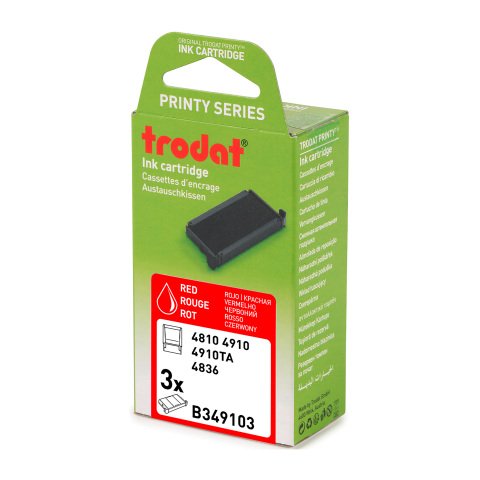 Almohadilla Trodat Printy 4910 Pack de 3 rojo