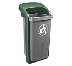 Corbeille murale 50 litres extérieur grise berceau vert