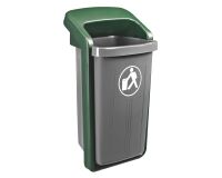 Corbeille murale 50 litres extérieur grise berceau vert