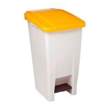 Poubelle 60 litres Mobily Rossignol rectangle à pédale jaune