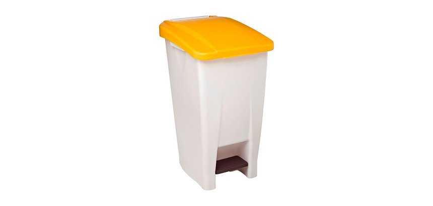Poubelle 60 litres Mobily Rossignol tri sélectif rectangle à pédale couleur