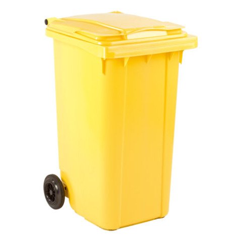 Contenedor selectivo 240L con ruedas amarillo