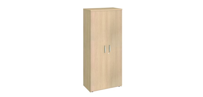 High wooden cupboard Arko H 73 x W 80 cm with swing doors - light oak