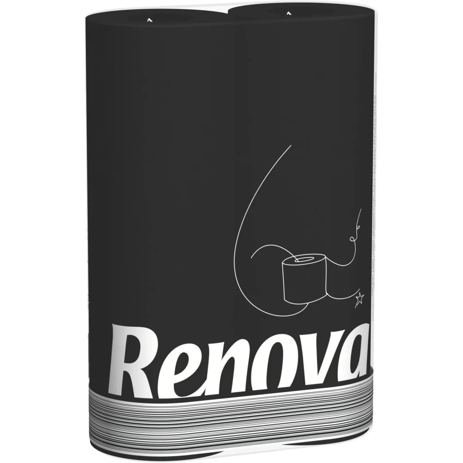 Papier toilette triple épaisseur Renova - 6 rouleaux de 140 feuilles noir  sur