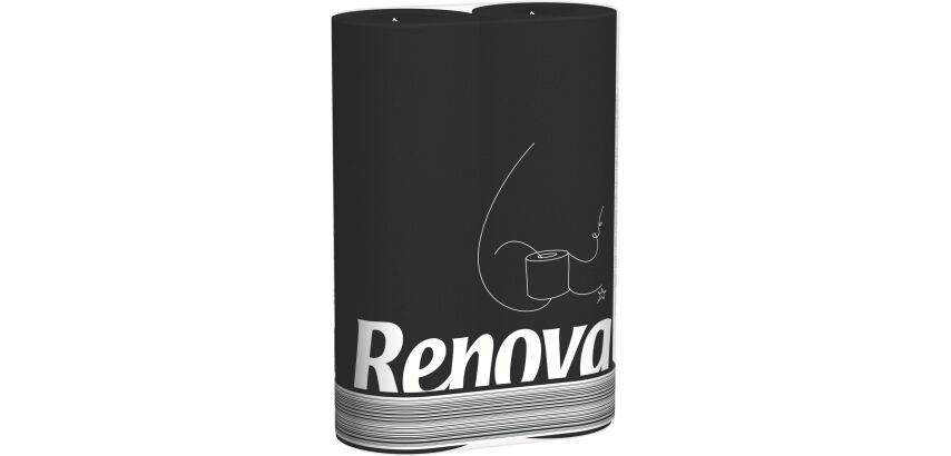 Packung mit 6 Rollen Toilettenpapier Renova schwarz
