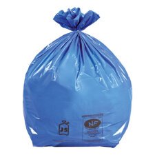 Sac poubelle 100 litres NF bleu - 50 sacs