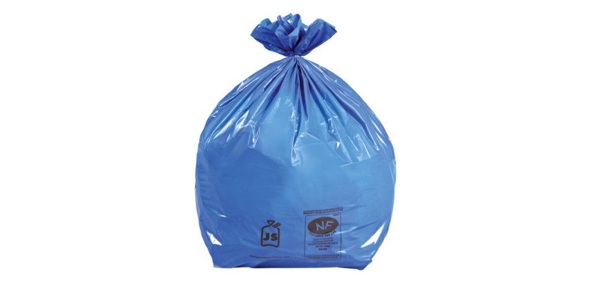 Sac poubelle 100 litres NF bleu - 50 sacs
