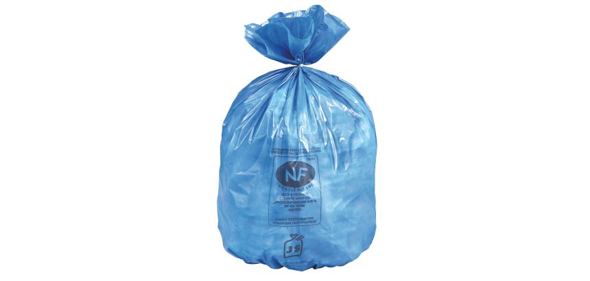 Sac poubelle 30 litres bleu NF - paquet de 100