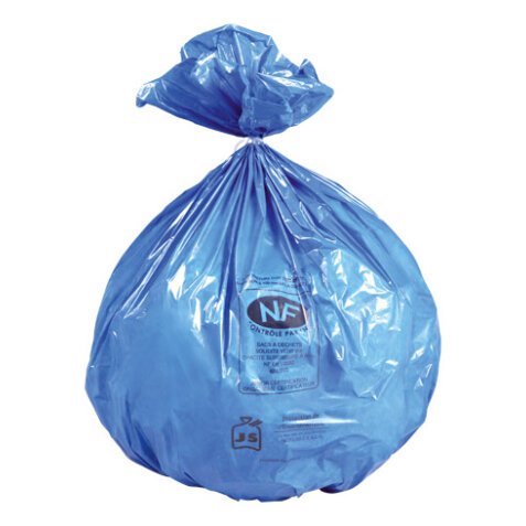 Sac poubelle 50 litres NF bleu - 50 sacs