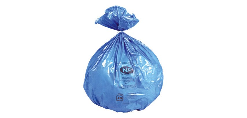 Sac poubelle 50 litres NF bleu - 50 sacs